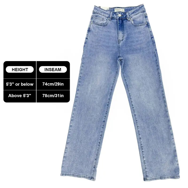 KatchMe Women's Trendy Denim High WaistMulti-Pocket Wide Leg Jeans,, Street StretchWomenswear, Baggy Jeans Outfit