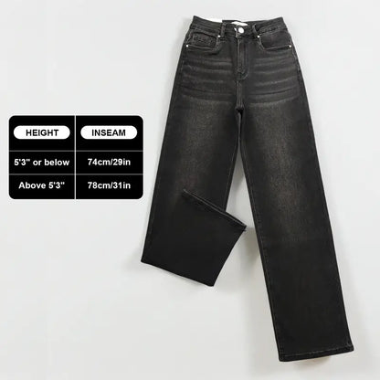 KatchMe Women's Trendy Denim High WaistMulti-Pocket Wide Leg Jeans,, Street StretchWomenswear, Baggy Jeans Outfit