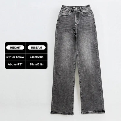 KatchMe Women's Trendy Denim High WaistMulti-Pocket Wide Leg Jeans,, Street StretchWomenswear, Baggy Jeans Outfit